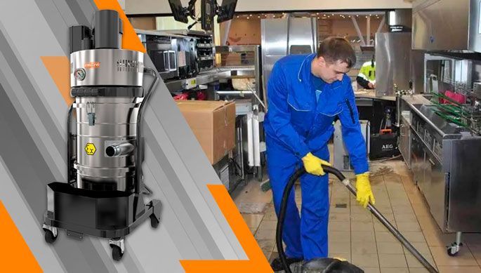 Промышленные пылесосы для комплексной уборки на пищевых предприятиях. Обслуживание сетей Fast Food